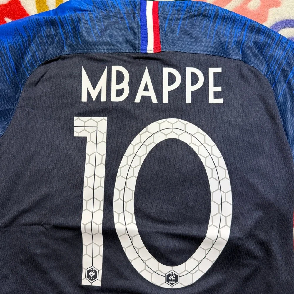 Nike France 2018 World Cup Mbappe 10 Jersey Navy Blue Mens Medium